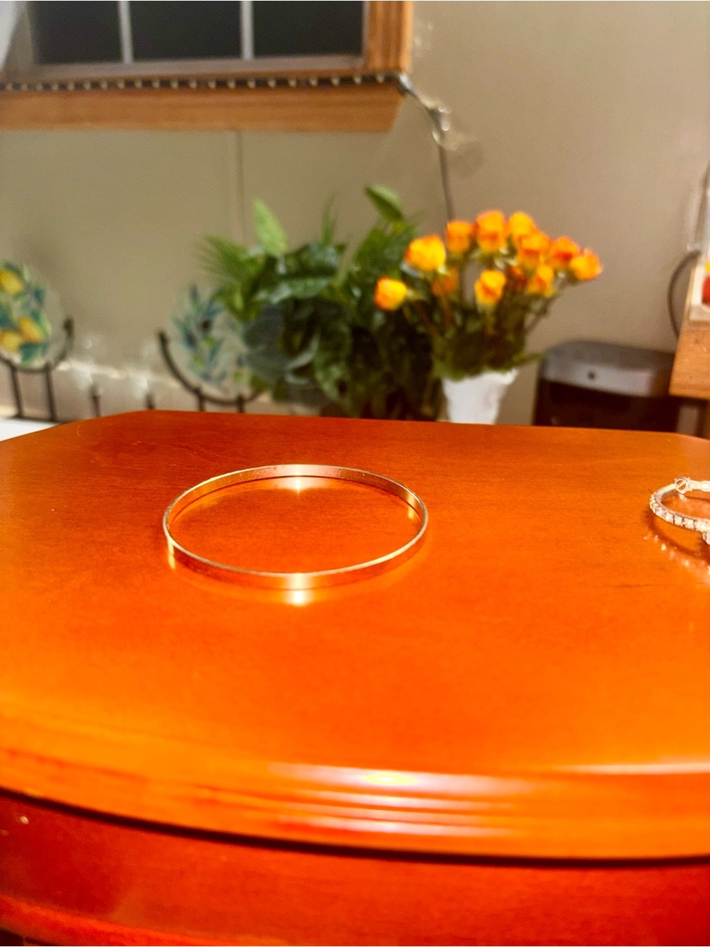 Gold Tone Slim Bangle Bracelet